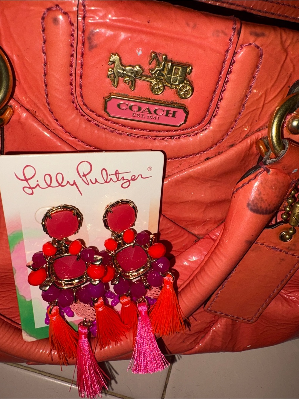 Lilly Pulitzer STATEMENT tassel earrings - Picture 5 of 8